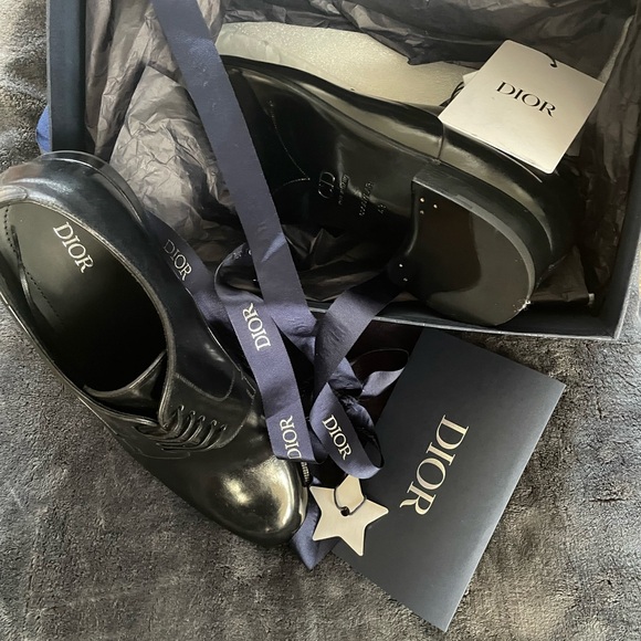 Men’s Dior Glossy Black Leather Oxfords size 43